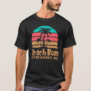Retro Sunset Obx Beach Bum Outer Banks North Carol T-Shirt