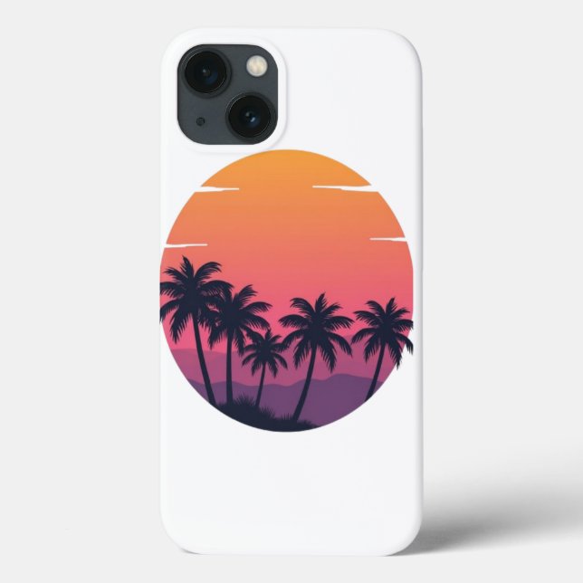Retro Sunset Palm Trees Case-Mate iPhone Case (Back)