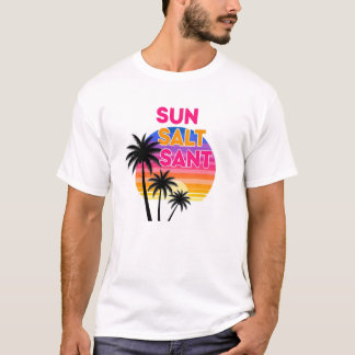 Retro Sunset Palm Trees Vintage 80s Aesthetic T-Shirt