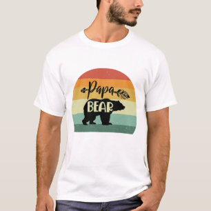 Retro Sunset Papa Bear T-Shirt