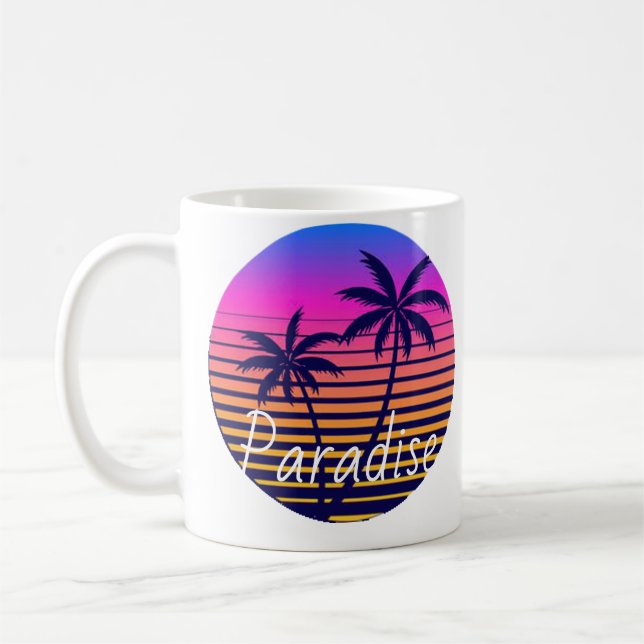 Retro sunset Paradise Coffee Mug (Left)