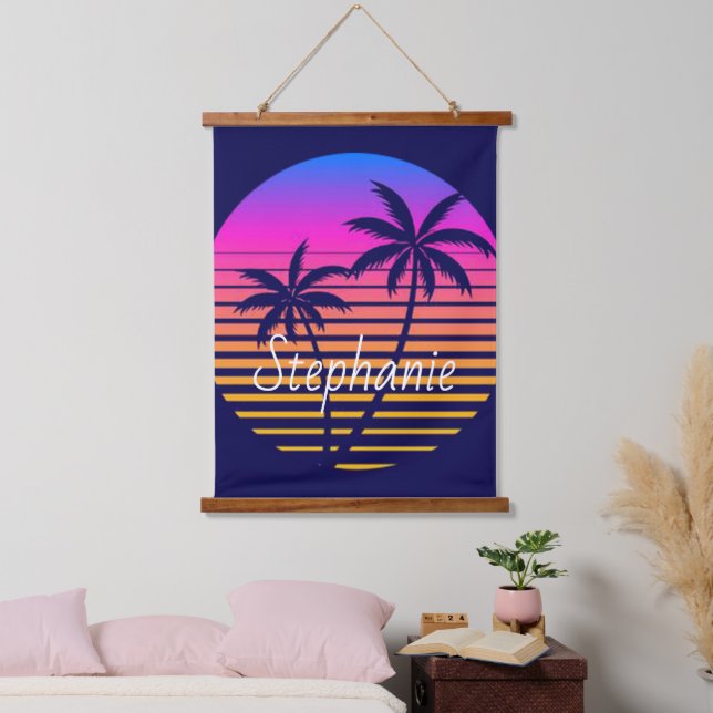 Retro sunset Personalized    Hanging Tapestry (Bedroom)