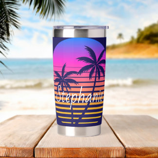 Retro sunset Personalized Insulated Tumbler