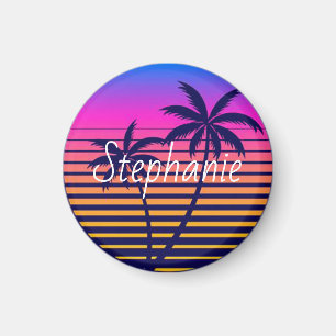 Retro sunset Personalized Magnet