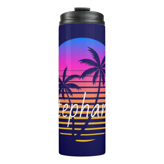 Retro sunset Personalized   Thermal Tumbler (Front)