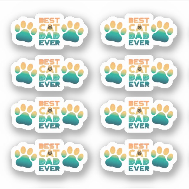 Retro Sunset Photo Fathers Day Best Cat Dad Ever (Front)