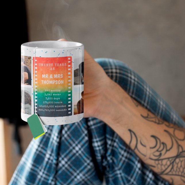 Retro Sunset Photo Mr and Mrs 20th Anniversary Coffee Mug (Creator Uploaded)