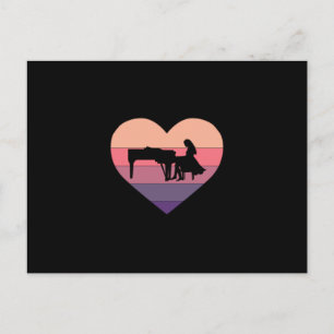 Retro Sunset Piano Piano Grand Piano Postcard