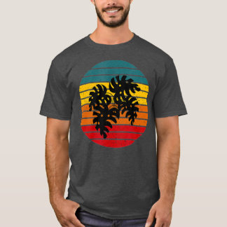 Retro Sunset Plant Lady Vintage Monstera T-Shirt