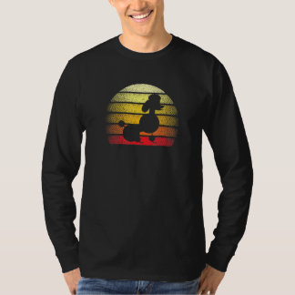Retro Sunset Poodle Dog Theme Design T-Shirt
