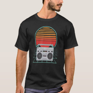 Retro Sunset Portable Vintage Radio Cassette Recor T-Shirt