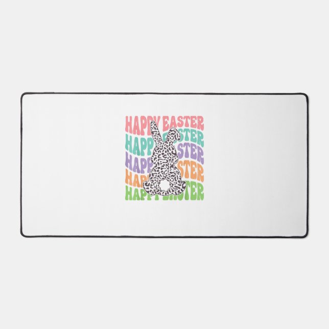 Retro Sunset Rabbit  Desk Mat (Front)