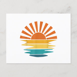 Retro Sunset Rays Wavy Vintage Retro Sunshine Sun  Enclosure Card