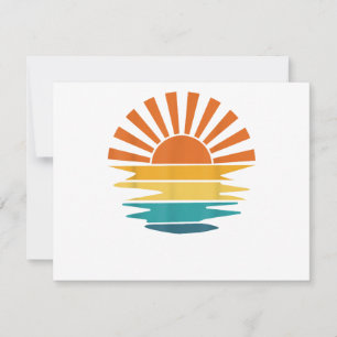 Retro Sunset Rays Wavy Vintage Retro Sunshine Sun Save The Date