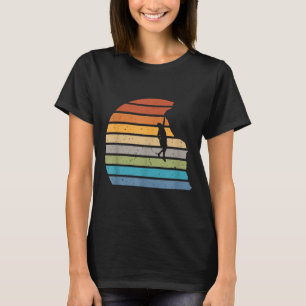 Retro sunset rock climbing backpacker mountain T-Shirt