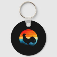 Retro Sunset Rooster Chicken Lover 