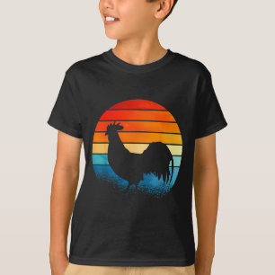 Retro Sunset Rooster Chicken Lover  T-Shirt