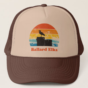 Retro Sunset & Seagull Trucker Hat
