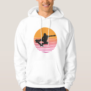 Retro Sunset Skateboarder Hoodie