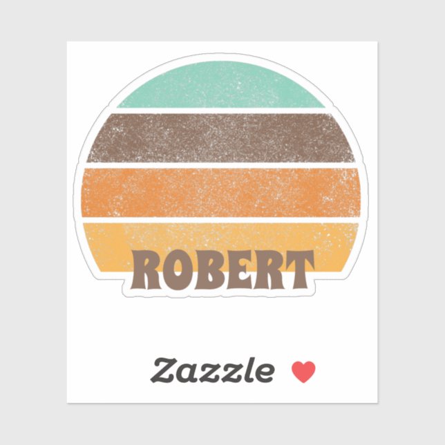 Retro Sunset Stripes Circle Sun Personalized Text (Sheet)