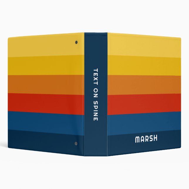 Retro Sunset Stripes with Simple Sans Serif Name Binder (Background)