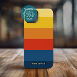 Retro Sunset Stripes with Simple Sans Serif Name Case-Mate iPhone 14 Case<br><div class="desc">Rugby Stripes - A preppy pattern with bold stripes and a name. If your art still needs to be adjusted,  click on the Customize This button. This will take you to a design area where you can move things around and even change colours!</div>