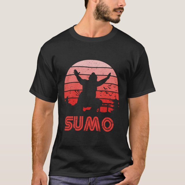 Retro Sunset Sumo T-Shirt (Front)