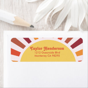 Retro Sunset Sun Rays Personalized Name