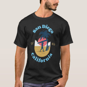 Retro Sunset Surfer San Diego California 1 T-Shirt
