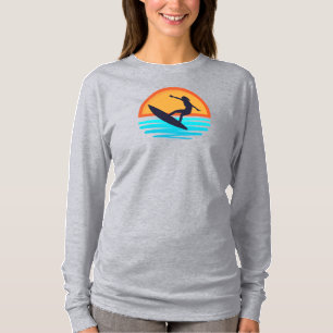 Retro Sunset Surfing _ Vintage Beach Vibes T-Shirt