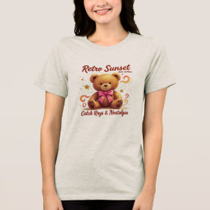 Retro Sunset Teddy – Soft Vibes & Sweet Nostalgia Tri-Blend Shirt