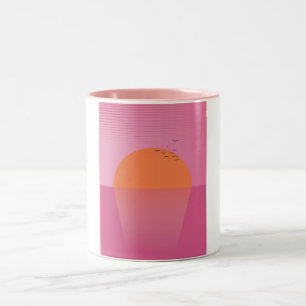Retro Sunset Two-Tone Coffee Mug