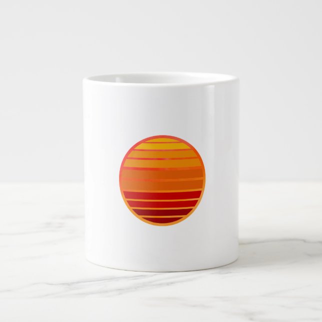 Retro Sunset Vibes Aesthetic Large Coffee Mug (Front)