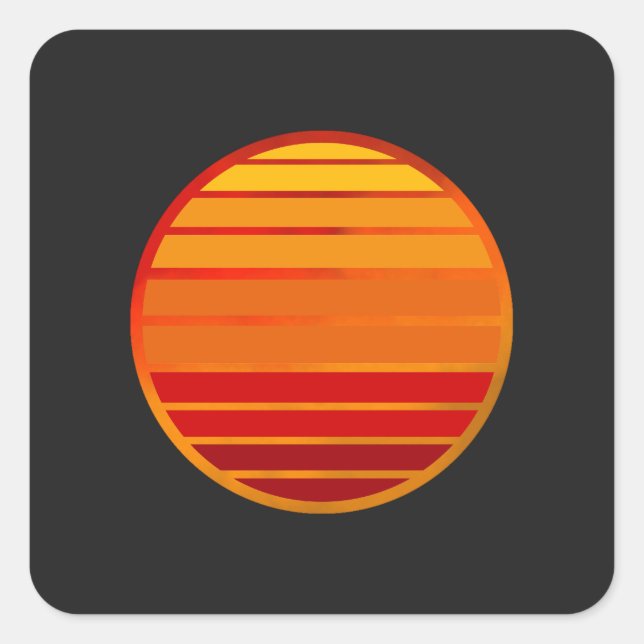 Retro Sunset Vibes Aesthetic Square Sticker (Front)