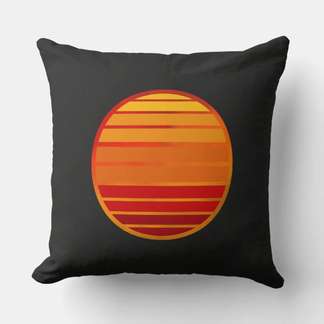 Retro Sunset Vibes Aesthetic Throw Pillow (Front)