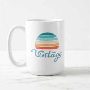 Retro Sunset+Vintage Script Distressed Coffee Mug