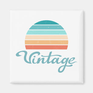 Retro Sunset+Vintage Script Distressed Magnet