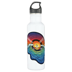 Retro Sunset Wave Vinyl Aesthetic 710 Ml Water Bottle