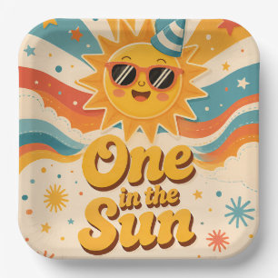 Retro Sunshine 1st Birthday Party Plates