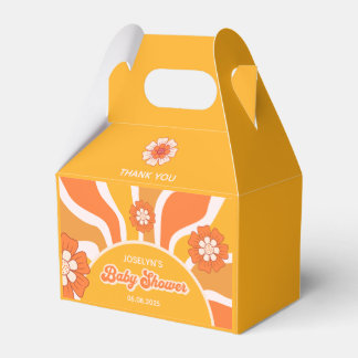Retro Sunshine 60s Groovy Baby Boy Shower Favor Box
