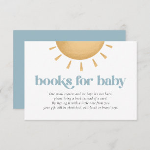 Retro Sunshine Baby Shower Books Enclosure Card