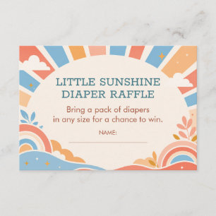 Retro Sunshine Baby Shower Diaper Raffle Enclosure Card