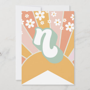 Retro Sunshine daisy boho floral Banner N Invitation