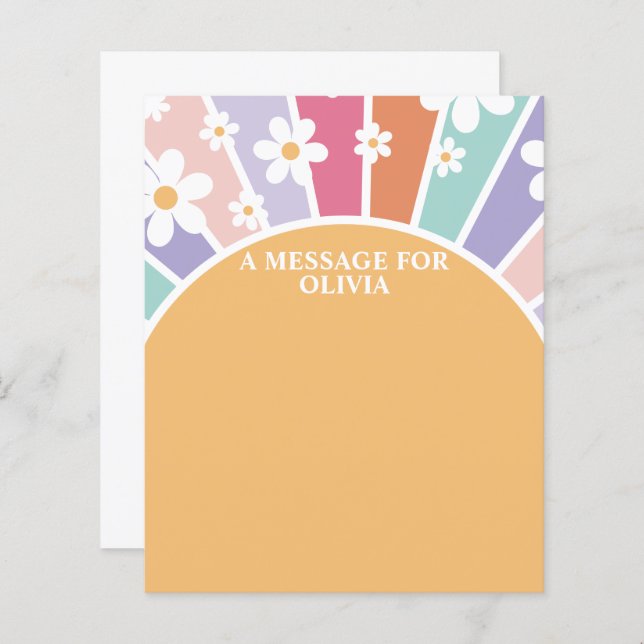 Retro Sunshine First Birthday Time Capsule Message (Front/Back)