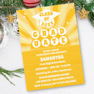 Retro Sunshine Graduation Party Invitation