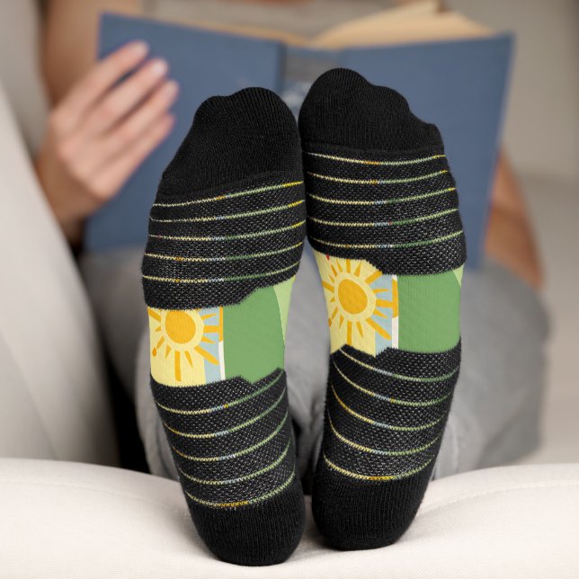 Retro Sunshine Patterns – Bold Colorful  Socks (Bottom)