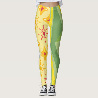 Retro Sunshine Patterns – Bold Colourful Leggings