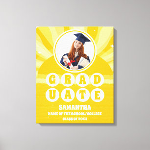 Retro Sunshine Photo Graduation Canvas Print