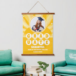 Retro Sunshine Photo Graduation Hanging Tapestry