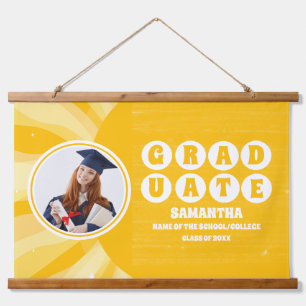 Retro Sunshine Photo Graduation Hanging Tapestry